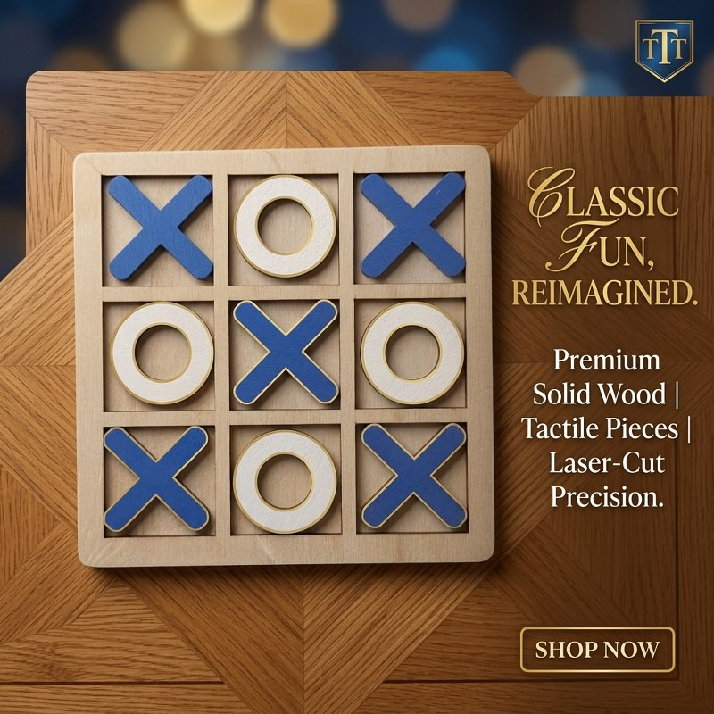 Classic Wooden Tic-Tac-Toe